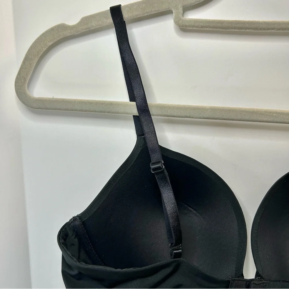 Soma Ravishing Plunge Push Up Adjustable Strap Black Bra 36B